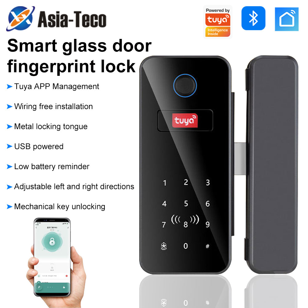 Home Office Login - Intelligent Lock Glass Door Password Fingerprint