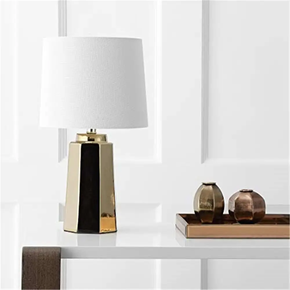 Home Office Lamp - 17-inch Gold-Plated LED Table Lamp for