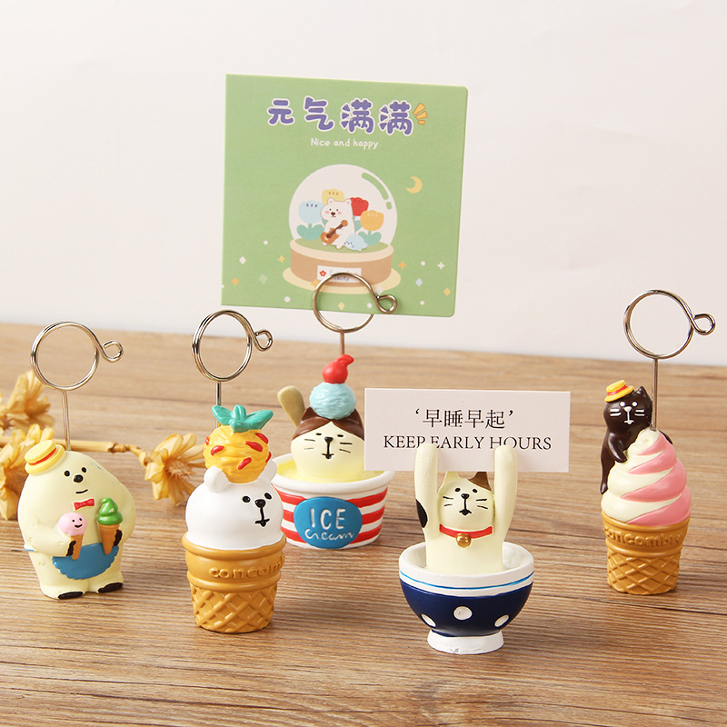 Sticky Note Dispenser - Summer Ice Cream Message Folder Cat