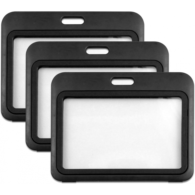 Home Office Login - 3-Pack Horizontal Hard Plastic ID Badge