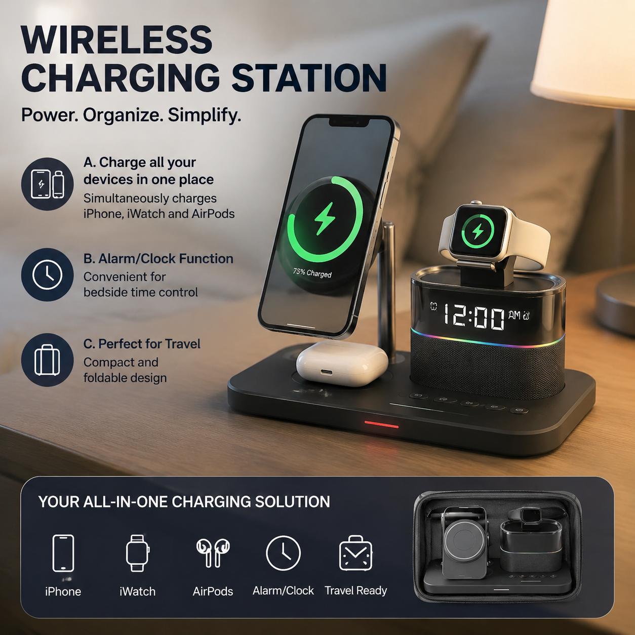 Magnetic Wireless Charging Sta - огляд і ціна Desk Charging Station