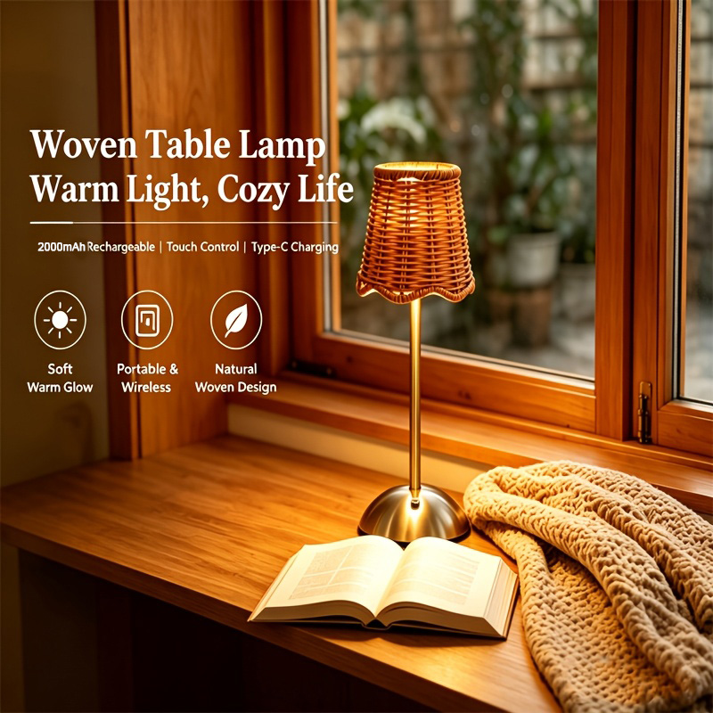 Bohemian Woven Rattan Art Tabl - огляд і ціна Home Office Lamp