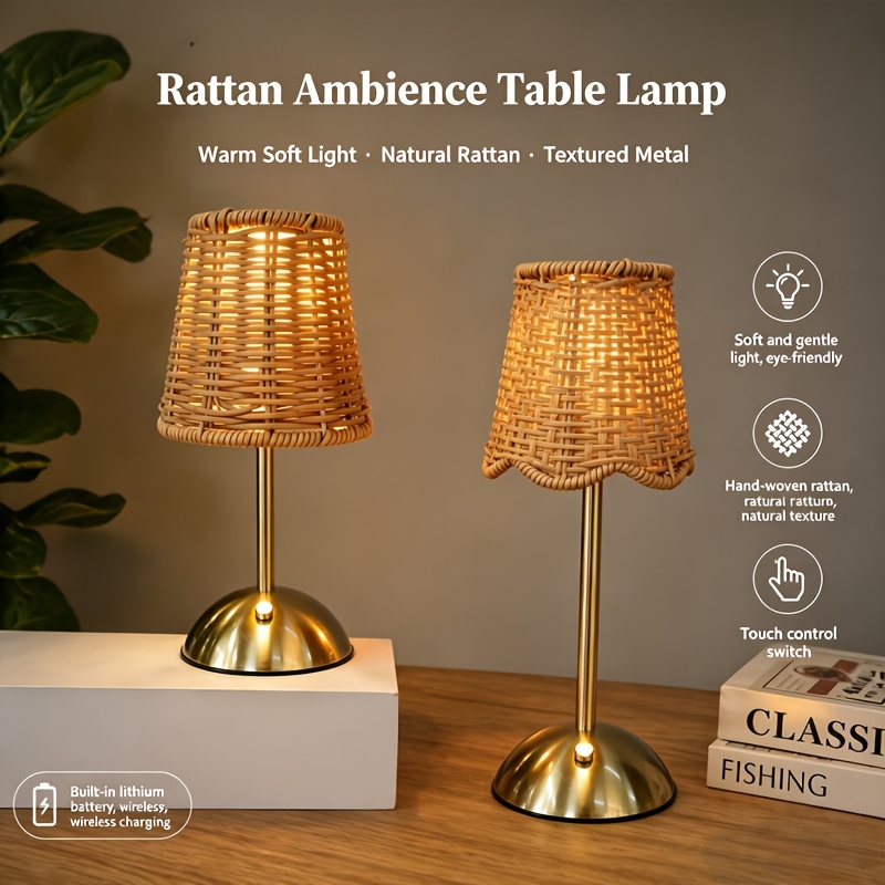 Bohemian Woven Rattan Art Tabl - огляд і ціна Home Office Lamp