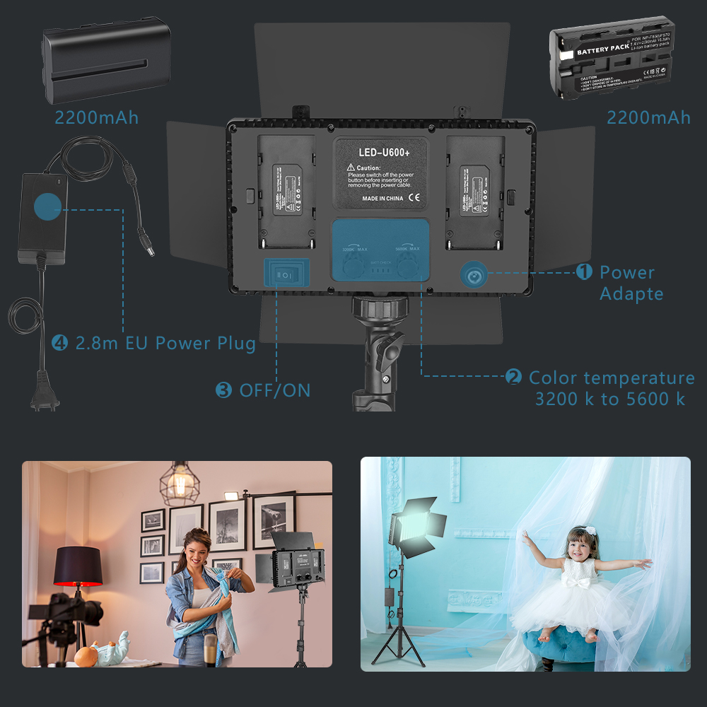 U800 RGB Photo Light LED Photo - огляд і ціна Zoom Lighting Kit