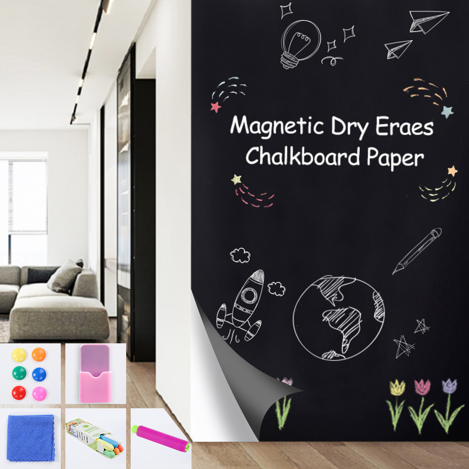 Magnetic Dry Erase Chalkboard  - огляд і ціна Home Office Contact
