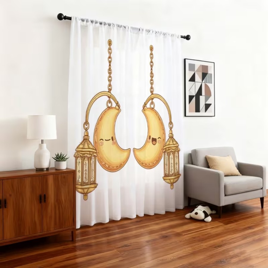 2PCS Digital Print Sheer Curta - огляд і ціна Home Office Lamp