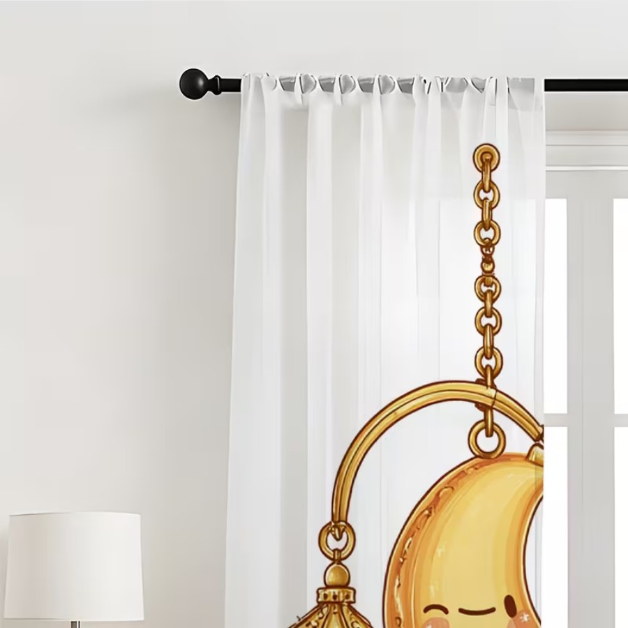 2PCS Digital Print Sheer Curta - огляд і ціна Home Office Lamp