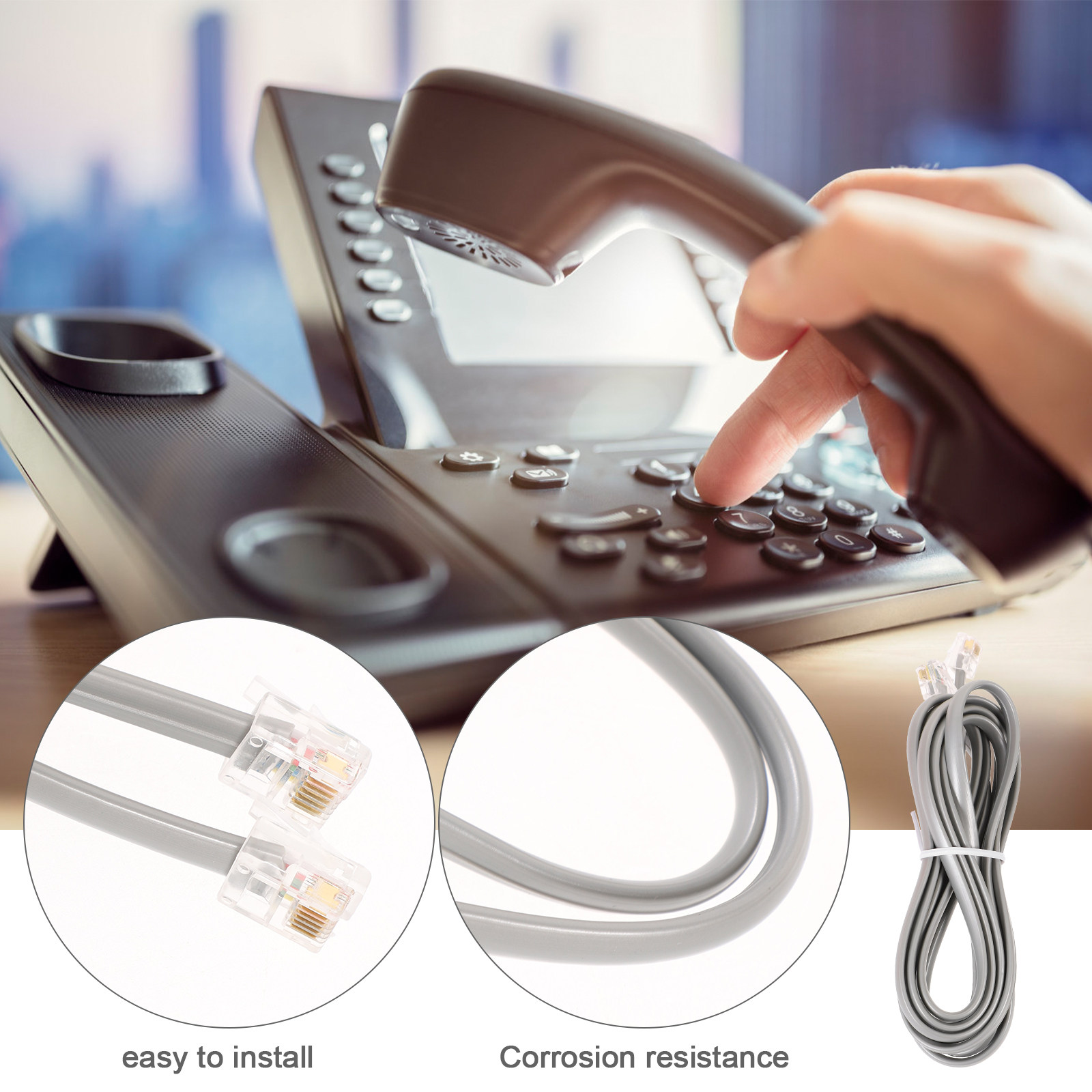 3Pcs Telephone Wire Sets Wear  - огляд і ціна Home Office Contact