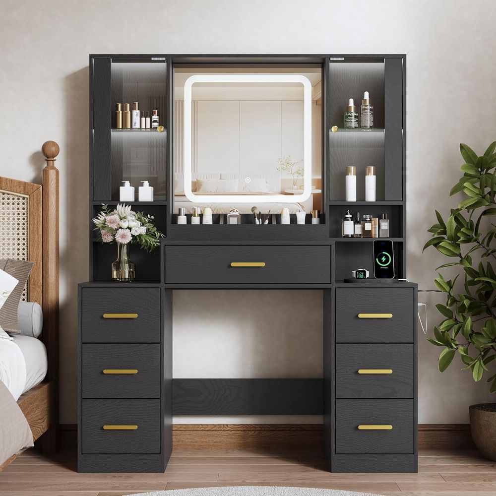 Makeup Vanity Desk with 7 Draw - огляд і ціна Desk Charging Station