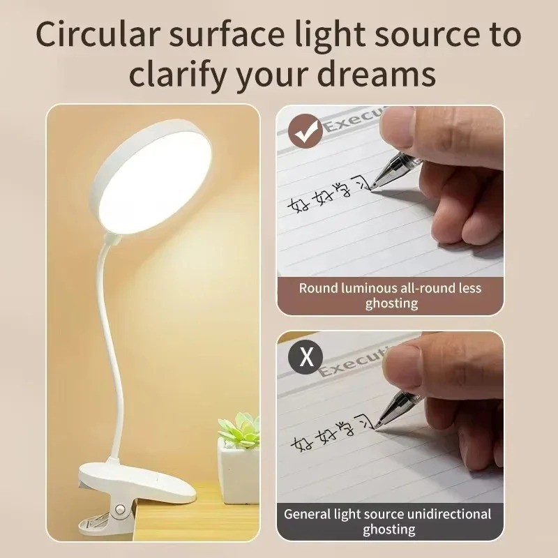 Portable USB Rechargeable Clip - огляд і ціна Home Office Lamp