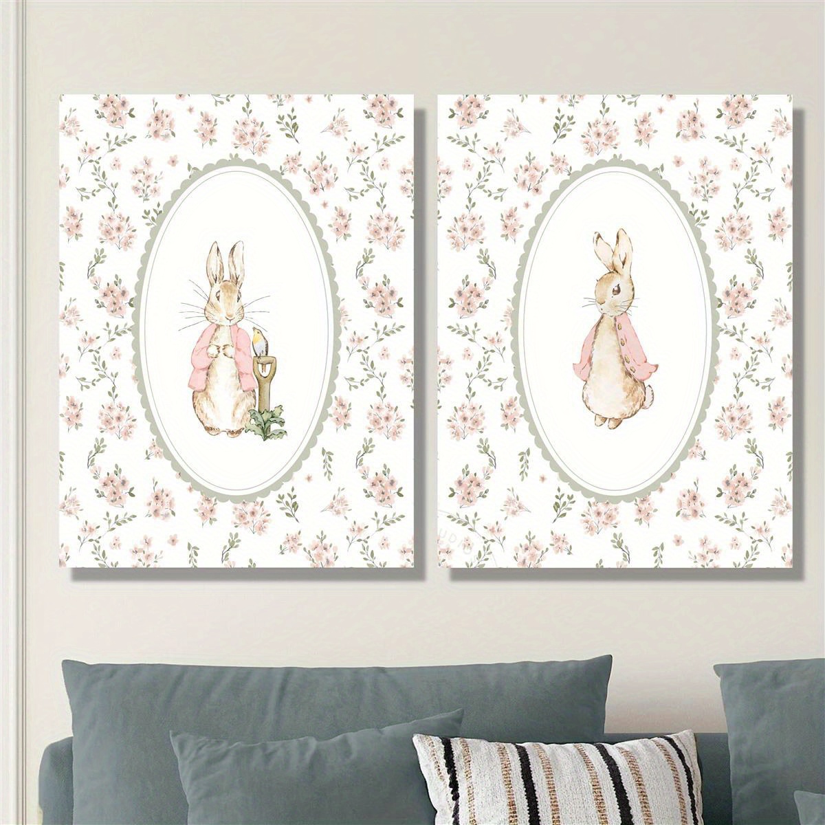 2pcs Retro Easter Rabbit Canva - огляд і ціна Home Office For Two