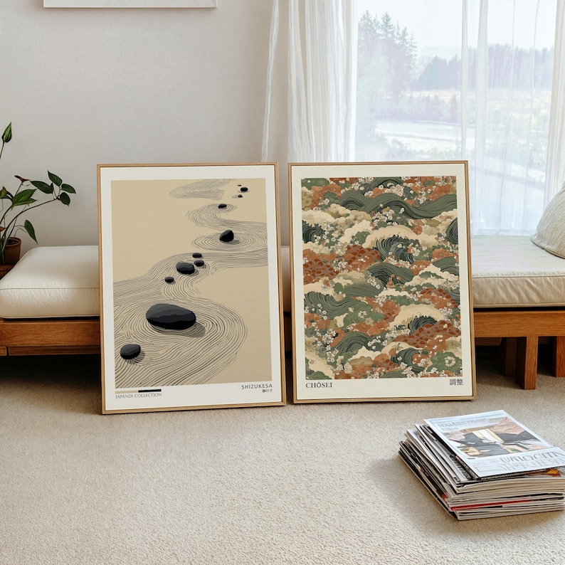 2pcs Japandi Zen Canvas Wall A - огляд і ціна Home Office For Two
