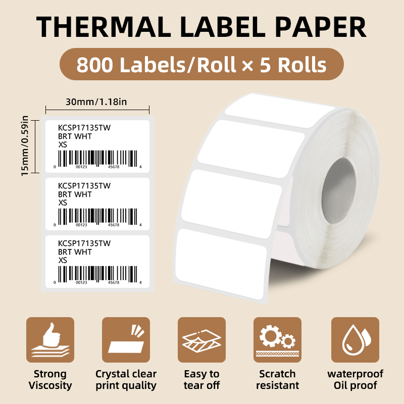 5 Rolls of White Label Sticker - огляд і ціна Label Maker Machine