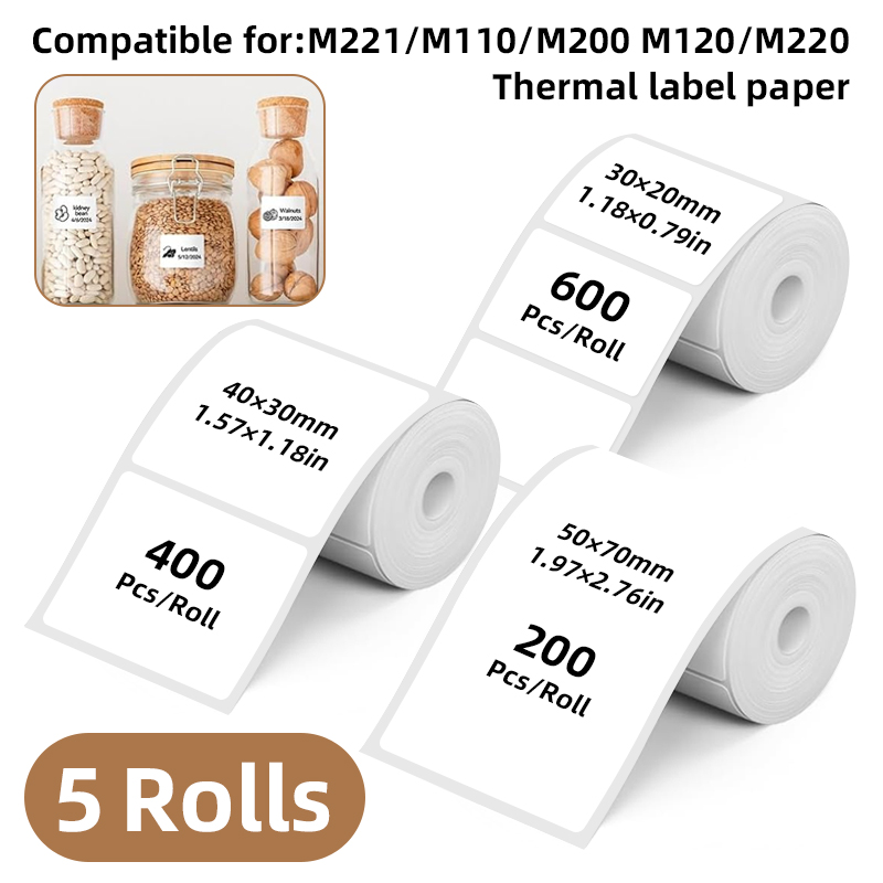 5 Rolls of White Label Sticker - огляд і ціна Label Maker Machine