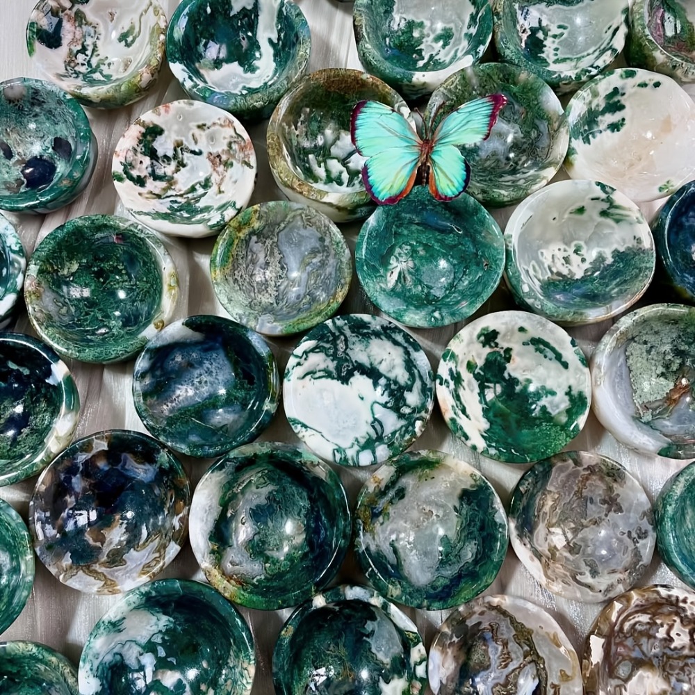 Natural Moss Agate Bowl Suitab - огляд і ціна Home Office Contact