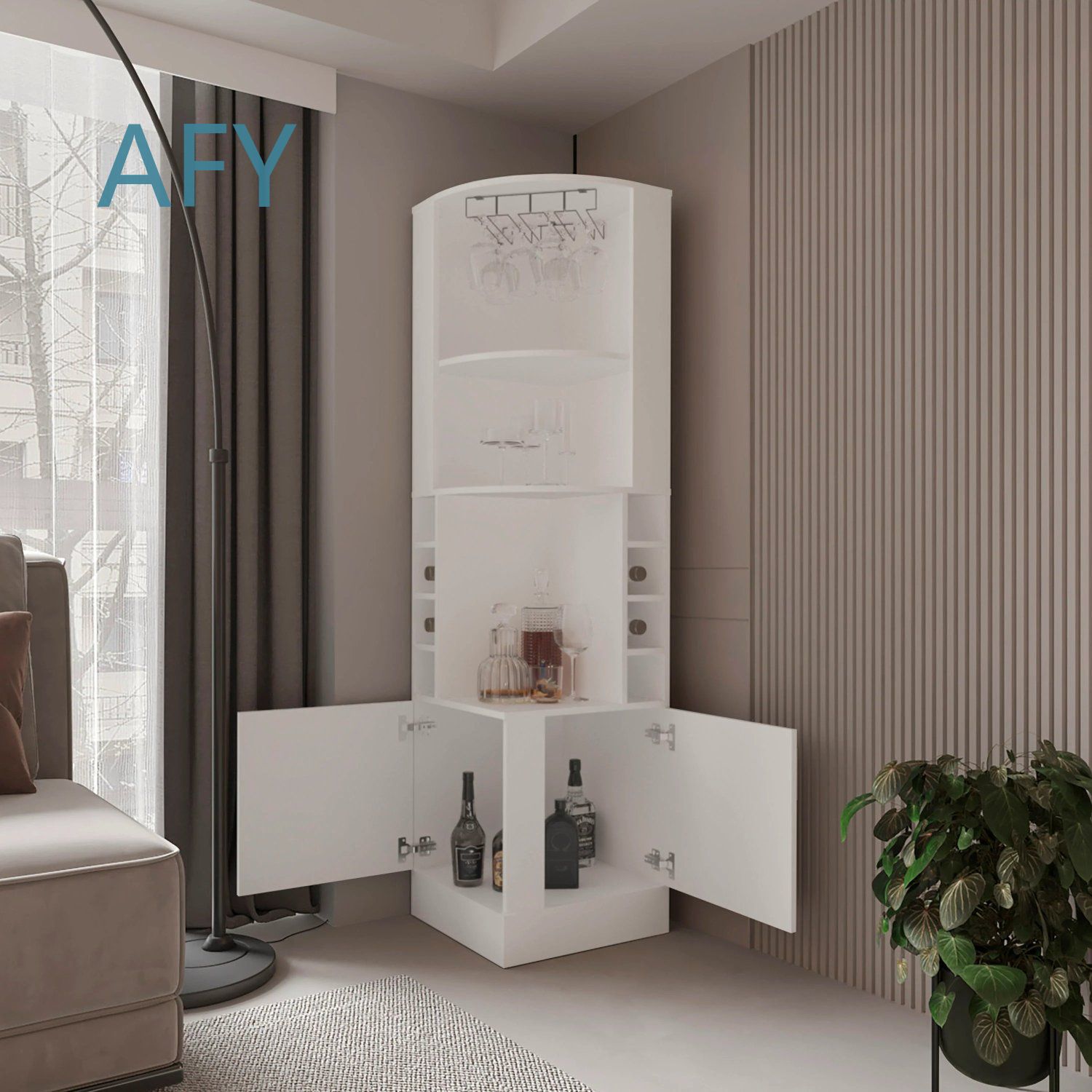White Corner Bar Cabinet with  - огляд і ціна Home Office Of Ikea