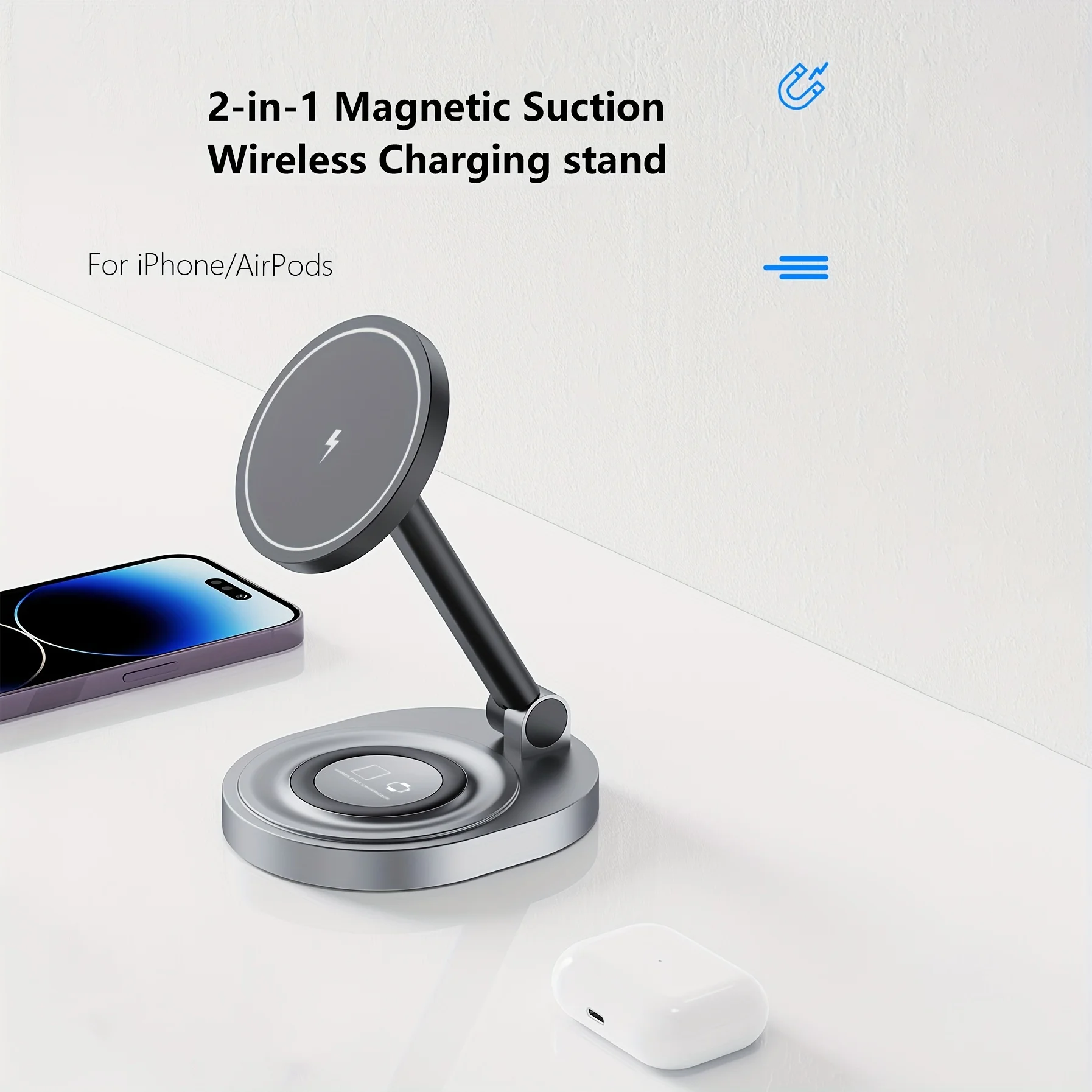 2 In 1 Magnetic Wireless Charg - огляд і ціна Desk Charging Station