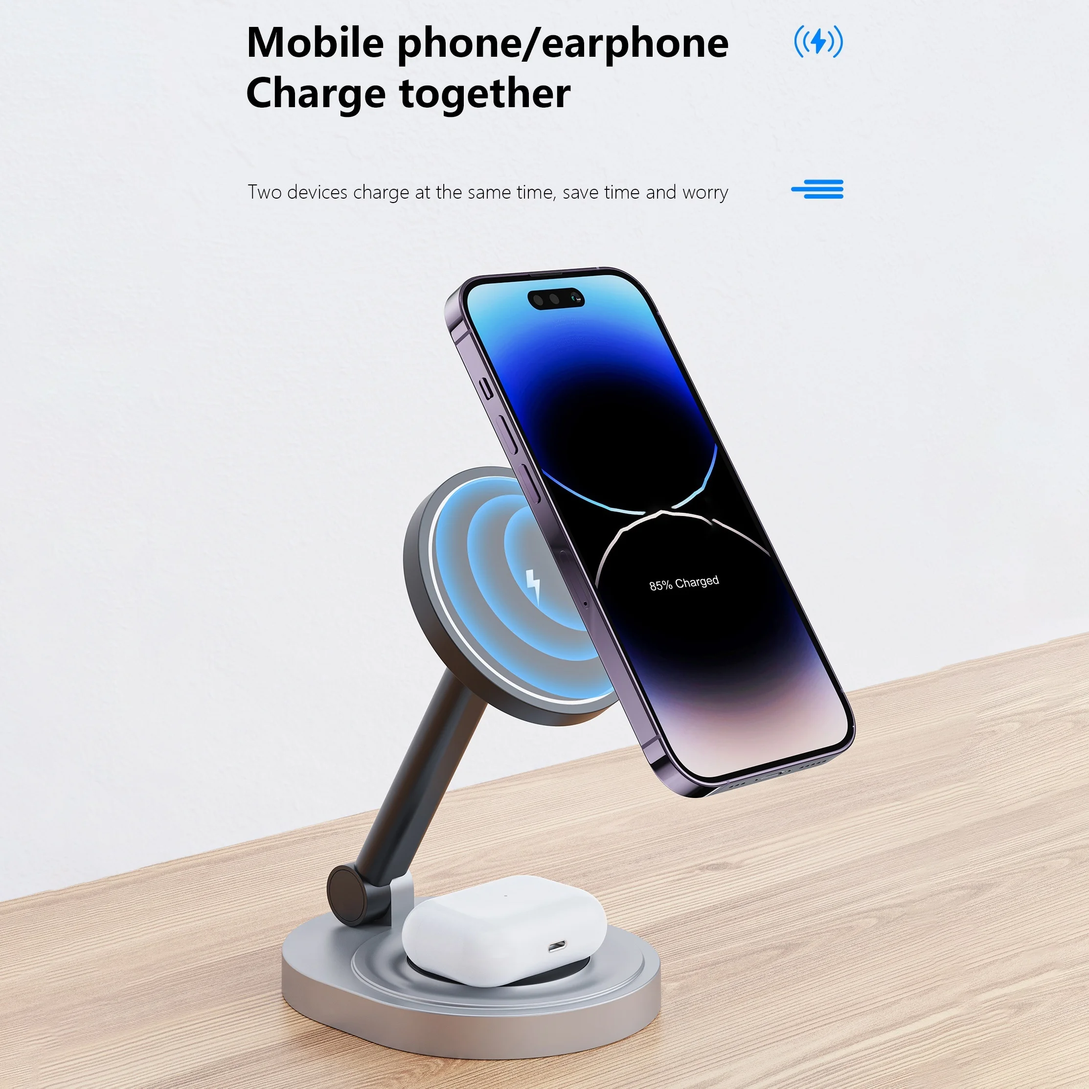 2 In 1 Magnetic Wireless Charg - огляд і ціна Desk Charging Station