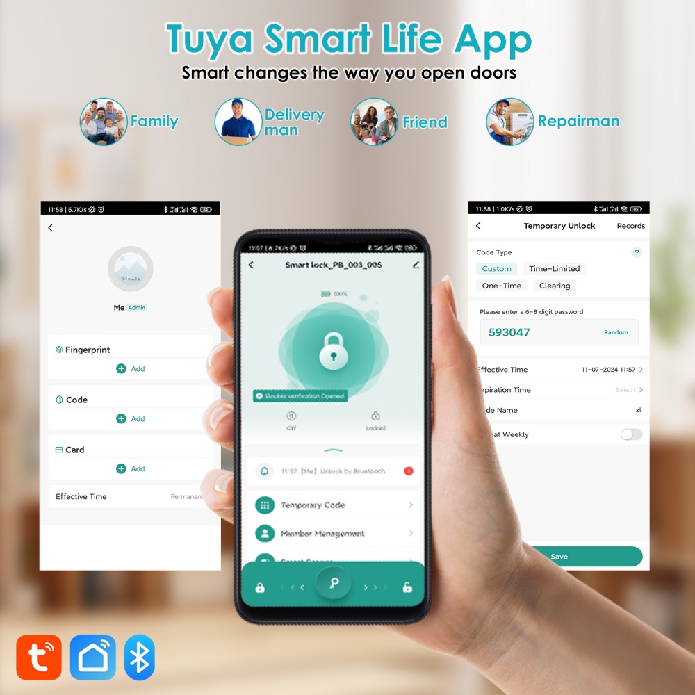 YFK Tuya 5-in-1 Smart Door Han - огляд і ціна Home Office Login